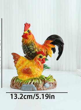 0225跨境爆款苔藓微迷景观装脂饰摆件你桔色公鸡橘色公鸡多肉配饰