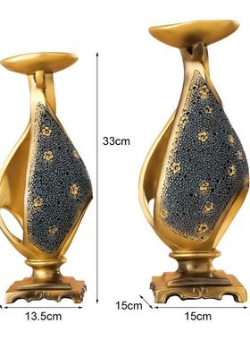 欧式创意蜡烛台装饰摆件家居客厅橱窗样板房拍摄道具软装新婚乔迁