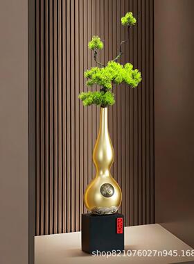 玄关细长竖高摆件创意招HS109葫芦摆件客厅壁龛财电柜饰品装高档