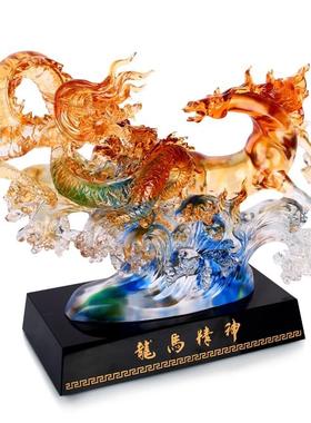 正品设琉璃品龙摆件老板总经理办公室桌面装饰品摆公司开业 礼风