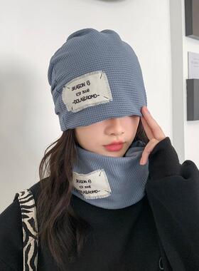 新款情侣针织帽子男韩版潮堆堆帽冷帽春秋日系百搭包头帽女套头帽