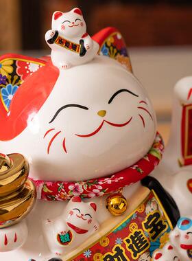 招财猫摆件自动招手开 业大号店铺前台家居客厅乔迁新居礼品发财