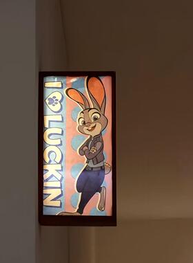 双面发光相框疯狂动物城手工灯箱氛围感入户门玄关装饰摆件壁灯
