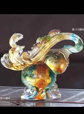 日本进口琉璃葫芦摆件福禄有余居家客玄关办公风水摆放乔迁搬家祝