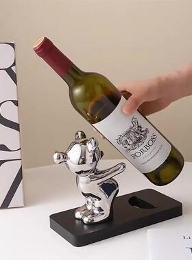 红新款暴力架熊红酒摆件创ltao1009意网轻奢家居客厅边柜酒餐柜装