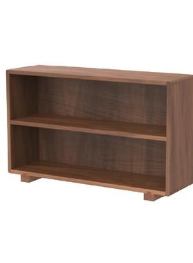 黑胡桃木桌面置物架实木双层茶室书桌收纳架新中式杂物储物架