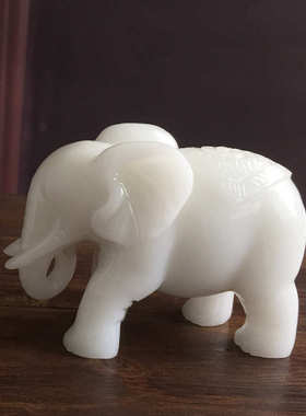 厂价直销  阿富汗白玉大象摆件 送礼自用家居客厅送礼摆饰
