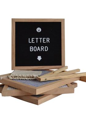 felt letter board毛毡布留言板木质字母黑色12*18英寸松木框现货