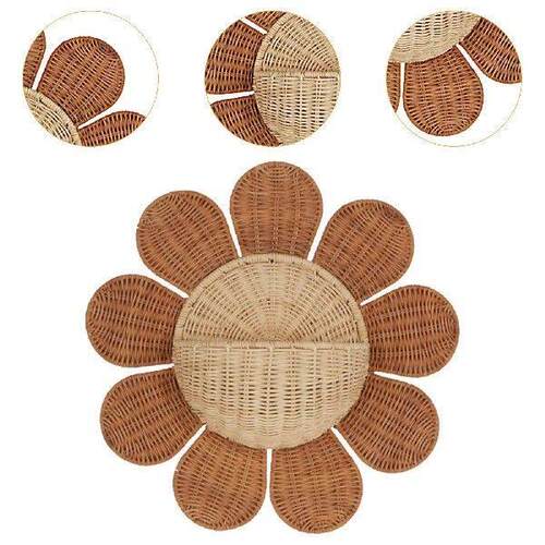 Wall Mount Basket Decorative Boho Rattan Mail Holder Woven - 图3