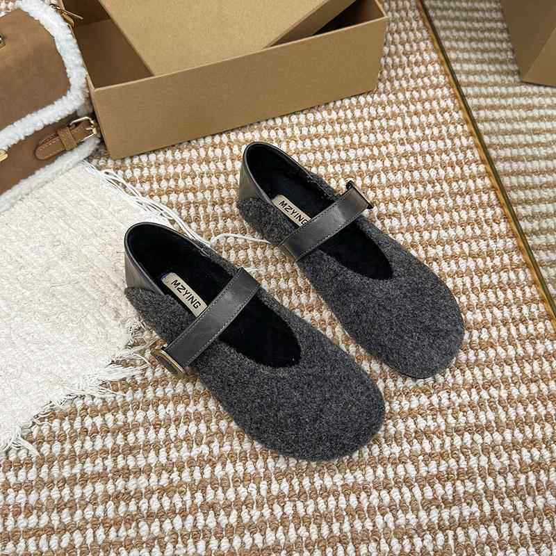 春季玛丽珍鞋毛毛单鞋女2026新款韩版软底浅口内增高豆豆鞋0120e,淘宝优惠券,粉丝福利购,淘宝优惠卷