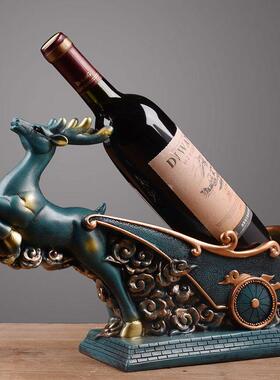 树脂工艺品鹿拉车欧居式创吧意酒架摆件mks-0323桌面酒摆饰装饰家