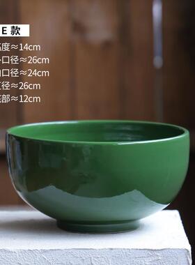 高档瓷中式中古复风古绿色陶花瓶鲜花客厅餐桌装饰插花切摆件水培