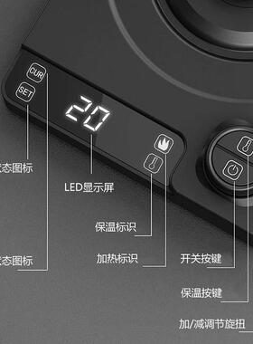 壶智能恒温壶电热水家用1升温SMG-1520控手3冲咖啡04不锈钢长嘴泡