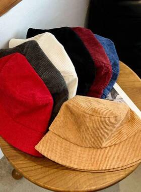 Warm Bucket Hat Outdoor Plush Corduroy Panama Hat Casual Win
