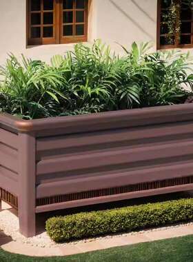 庭院仿木纹隔断花槽种植材质可选户外花箱组合铝合金市政道路花坛