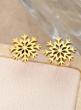 Snowflakes Christmas Stud Earrings For Women Jewelry Gifts