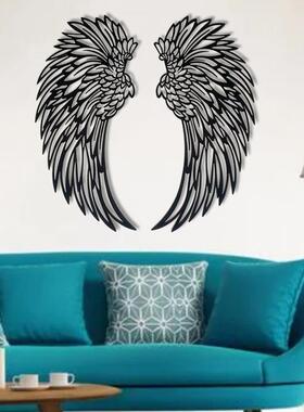 跨艺境装爆款黑色天使之翼磨砂金属翅膀CB0021工艺体壁挂饰墙双面