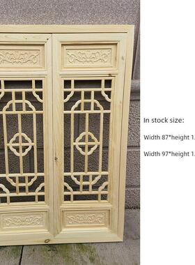 东阳木雕彷古门窗厂家木窗花窗中式隔断屏风隔断实木花格镂空雕刻