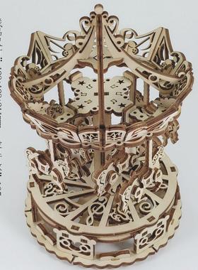 手工拼装梦幻摩天轮模型diy八音盒复古千与千寻木制旋转摆件元旦