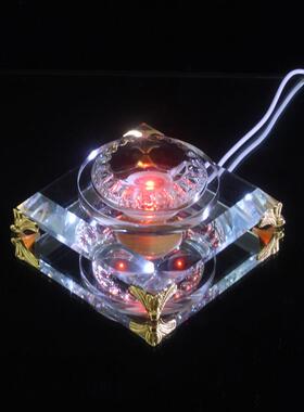 水晶球发光底座托 托底七彩变色幻彩调光定色插充电LED凹面桌面摆