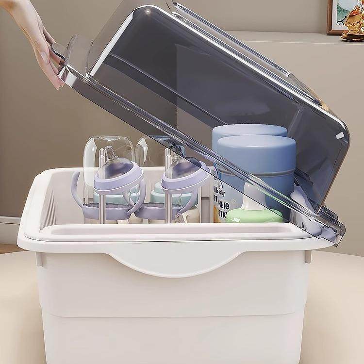 奶瓶收纳盒收纳箱带盖防尘沥水架婴儿用品宝宝餐具新生儿辅食工具,淘宝优惠券,粉丝福利购,淘宝优惠卷