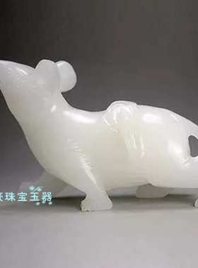 阿富汗白玉十二生肖玉石摆件 居家礼品摆饰
