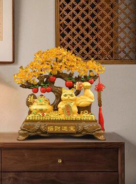 发开财摆件ZY-54123聚宝盆业大吉收银台装迁饰招树财猫生意兴隆店