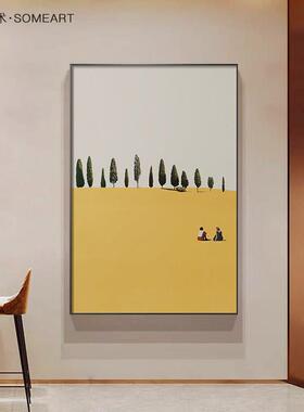 北欧风客厅落地画沙发背景墙装饰画风景卧室床头壁画玄关走廊挂画