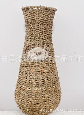 新款直销藤编铁艺仿落地花客厅干花插花大树脂北欧装饰花器摆件北