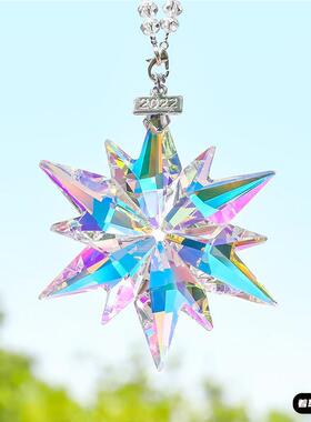 雪花水晶挂件太阳捕手晶体棱光炫彩流光体彩虹光阳光捕手卧室装饰