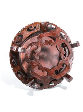 榆树底座圆形实木花瓶工艺品装饰品奇石鱼缸花盆景支架分底