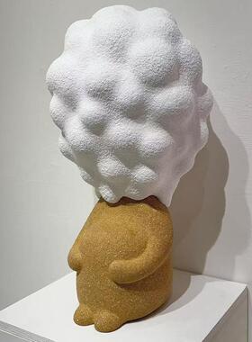 现代极简桌创意卡通动物卷毛羊爱可件民宿客厅面G25093创意家居装