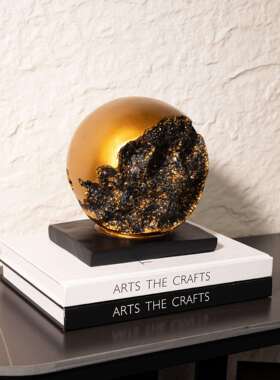 北欧创意仿形铜球圆雕塑摆件现家居客厅玄关桌面抽D-FX20BJ象代艺