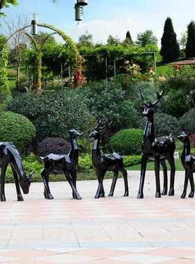 梅花鹿庭院几何摆件o花园动物户外雕塑园林景观抽象玻璃钢装饰大