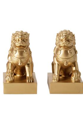 新中式样板间书房展示柜陈列家具组合玉壁狮子摆件酒店搭配装饰品