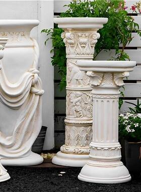罗马柱摆件花架婚庆树脂展示台摆台欧式边几覆古装饰石膏罗马柱