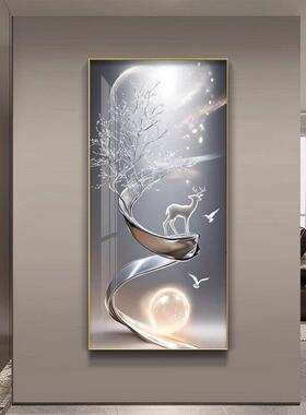 高端抽象现代可及豪华Led灯入口装饰画走廊通道入口挂画壁画简单