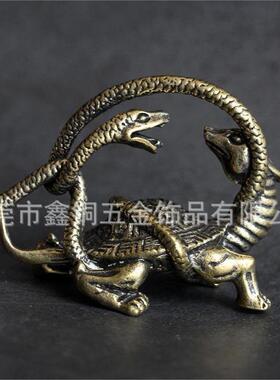 黄创铜意小摆件大兽青龙白虎朱雀四玄武办公室桌面古神玩工见描述