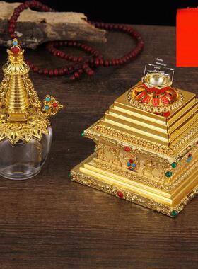 水晶舍利塔多规格尺精致做工甘露塔合金菩提塔八塔桌面摆件家用