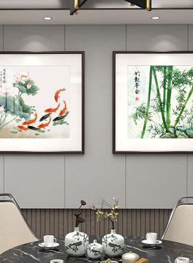 竹报平安竹子装饰画入户玄关挂画斗方国画客厅走廊书房茶室壁画