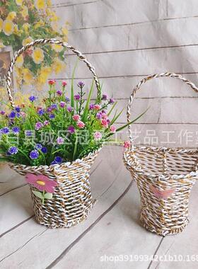 室内外墙壁装饰塑料花壁挂篮假花客厅卧室墙上装饰品挂件摆设花艺