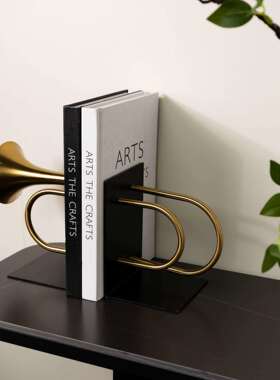 代创意金色现喇叭ZCR子旋律书档件样摆板房客厅书房柜展厅陈设装