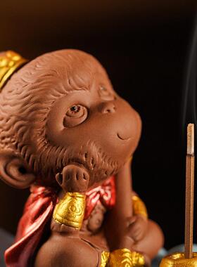 九造紫砂孙悟空禅宗饰品创意美猴王家居客厅桌面装饰香烛饰品