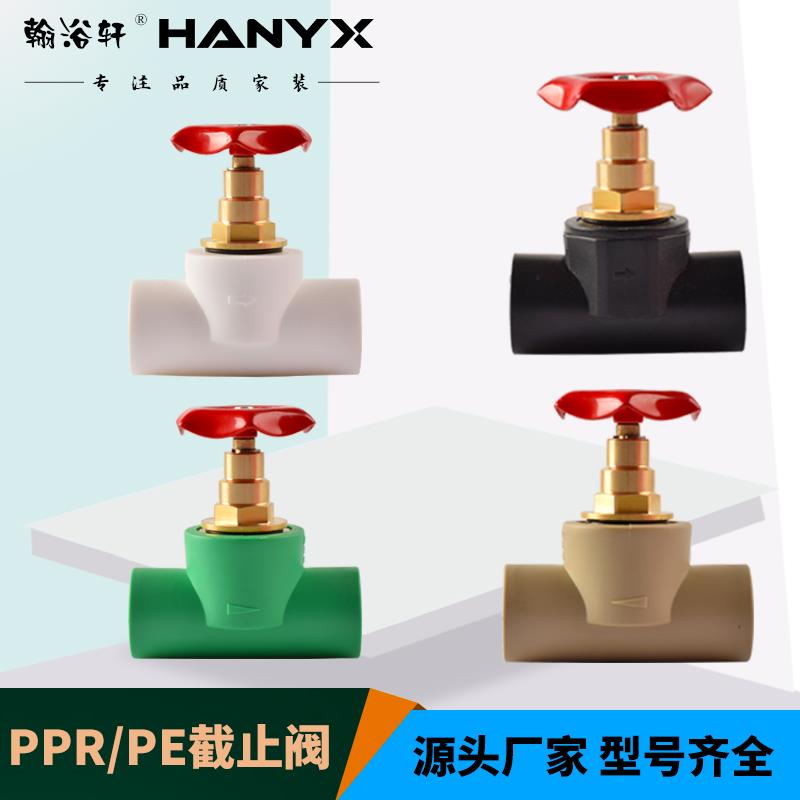 精品加厚ppr水管阀门升降式铜截止阀20 25 4分6分PE阀门水管配件 - 图2