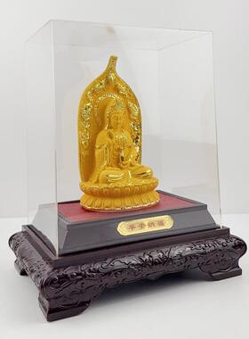 绒沙金摆件观音菩萨像佛像居家供奉观世音家用寺庙送香客礼品
