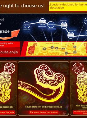 五帝币压门槛北斗七星阵门压石。入口门装饰专用安全镇屋铜币