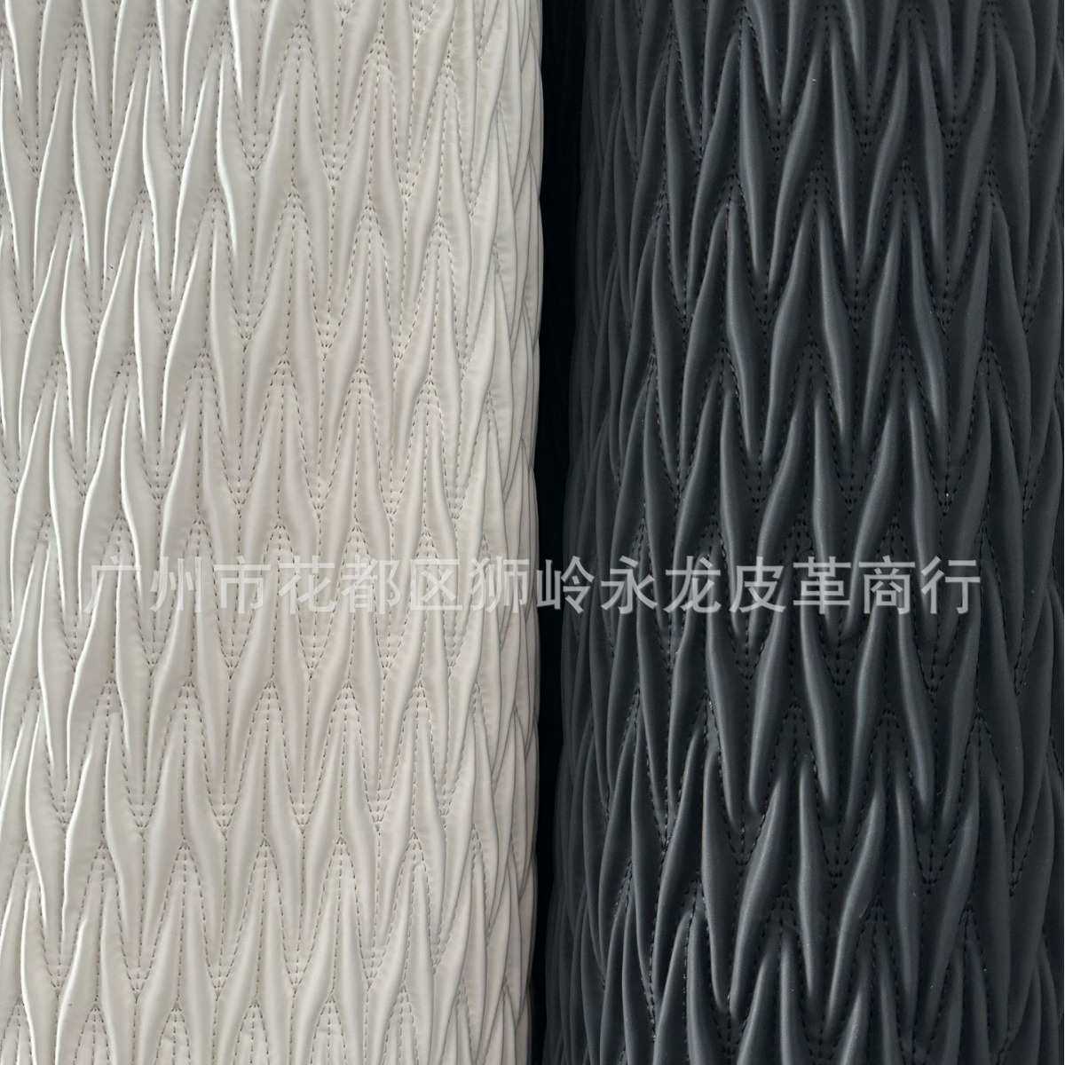 哑光pu人字纹绣花皮革 车线绗绣间棉弹力绣人造革 箱包鞋材面料,淘宝优惠券,粉丝福利购,淘宝优惠卷