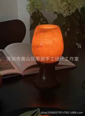 韩风法式复古创意石头烛台摆件酒店名宿软装道具