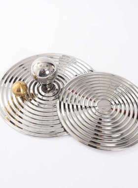 现代简约跑道凹凸圆形电镀玻璃托盘摆件售楼处样板房茶几软装饰品