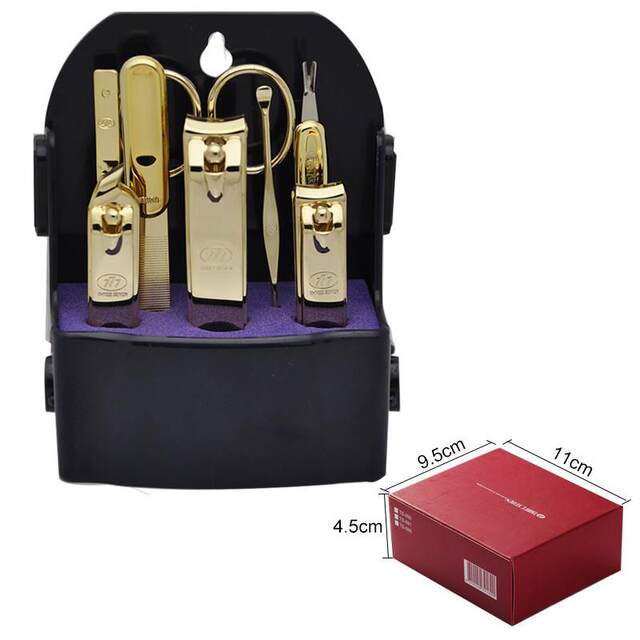 High-end finger products Korean 77 nail knives 7 sets 8-piece manicure gift manicure nail scissors TS070 gold-plated